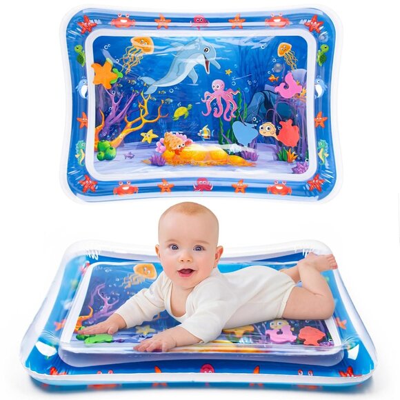 Tummy Time Water Mat丨Inflatable Tummy Time Water Play Mat for Babies, Infants an - Picture 1 of 7